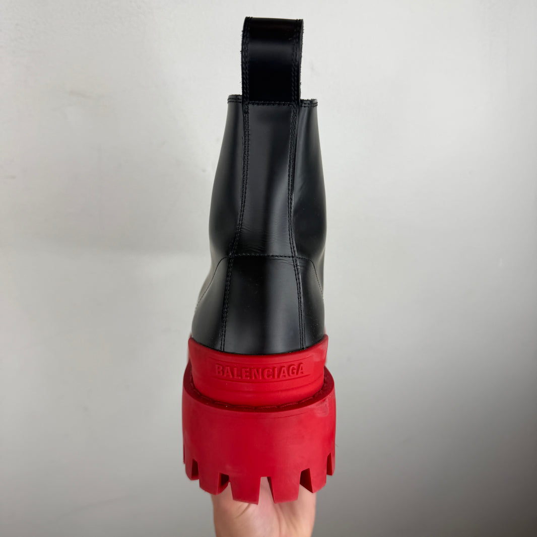 Balenciaga Red/Black Strike Boots