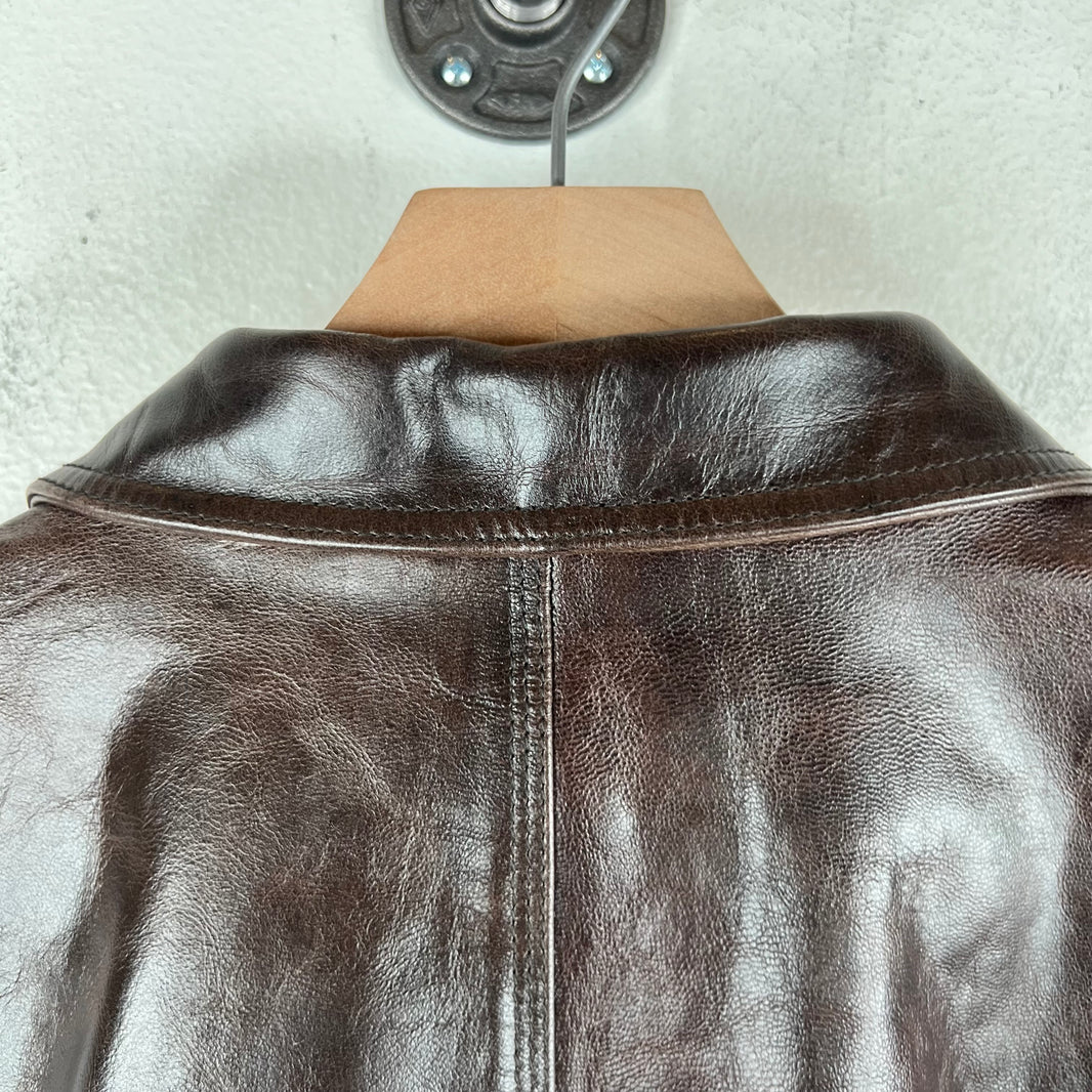 Stussy Brown Leather Garage Jacket