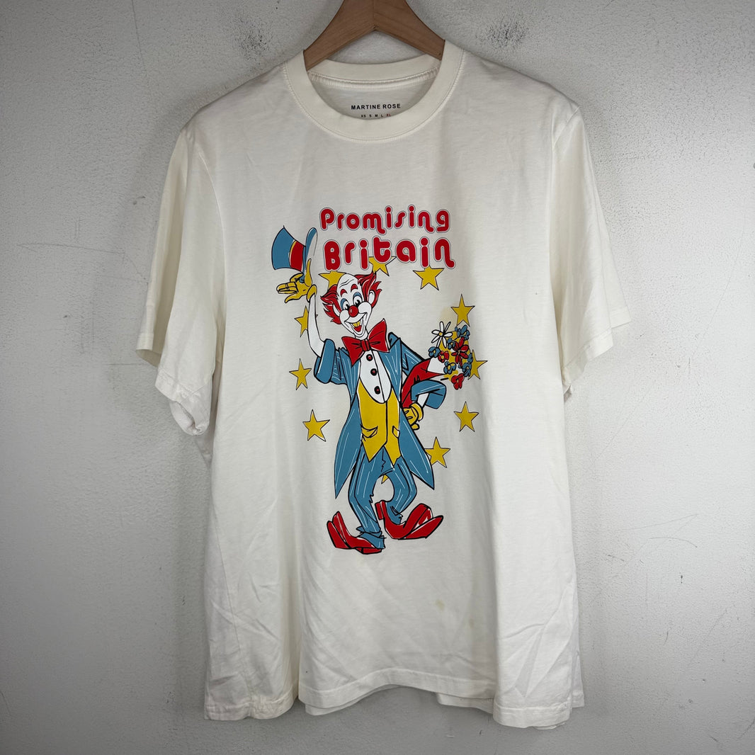 Martine Rose White Promising Britain Clown T-Shirt