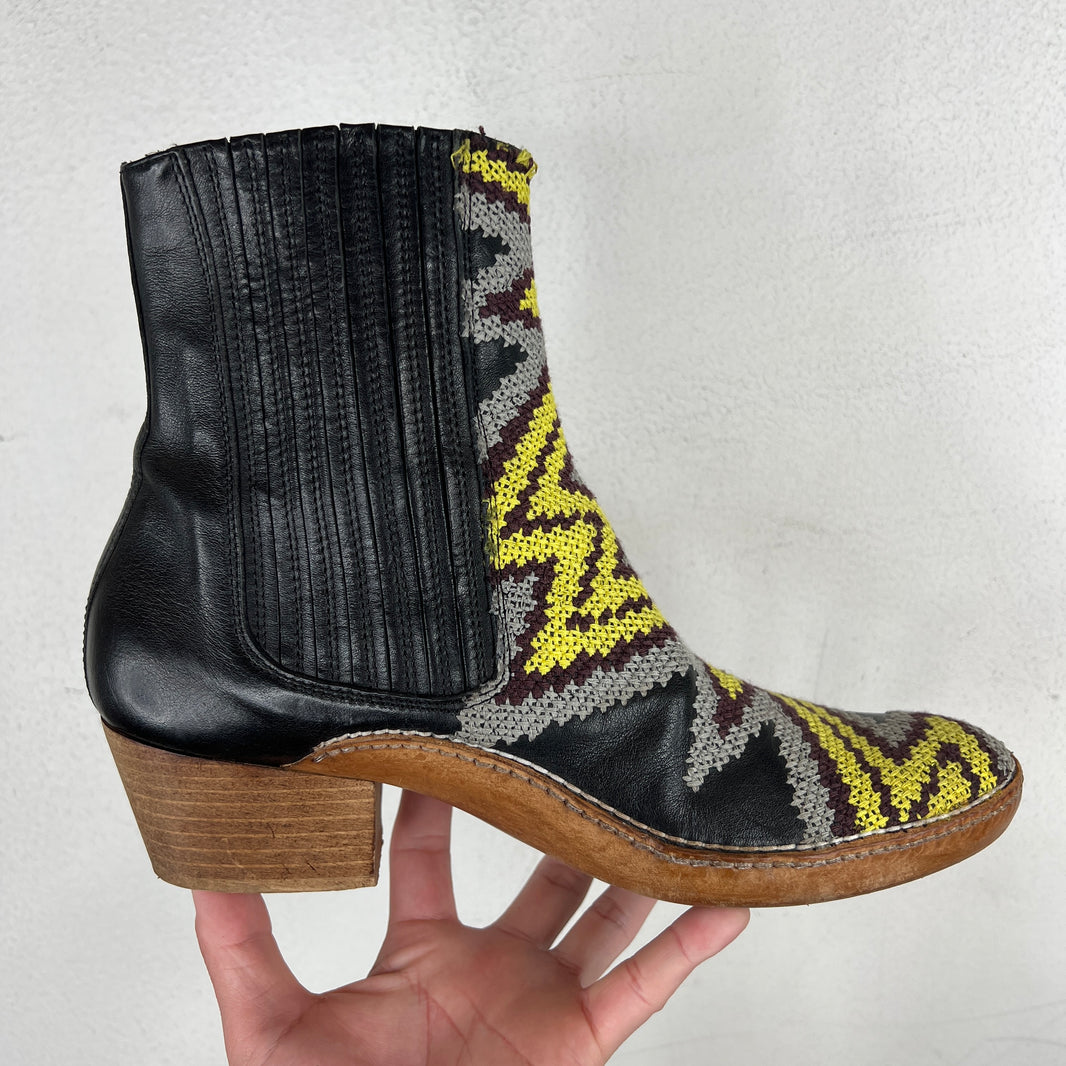 Margiela Multicolor Leather Cowboy Boots