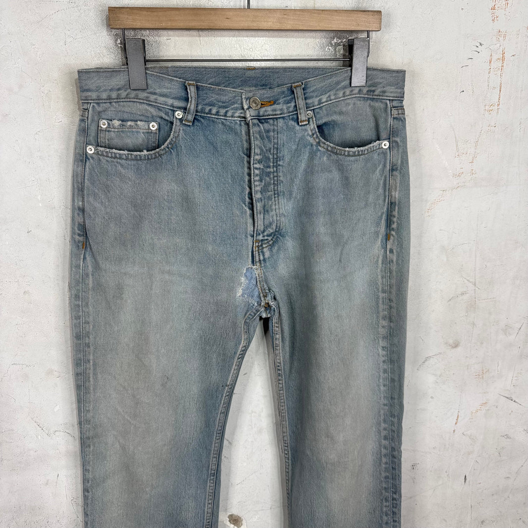 Balenciaga Smoked Muddy Wash Straight Legged Jeans