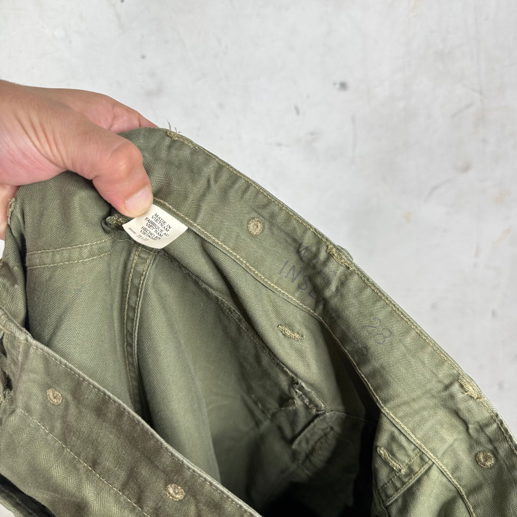 RRL Olive Herringbone Cargos