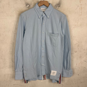 Thom Browne Light Blue Cotton Jersey Button Up