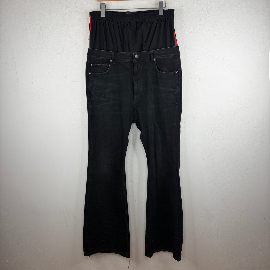 Balenciaga Double Waisted Track Jeans
