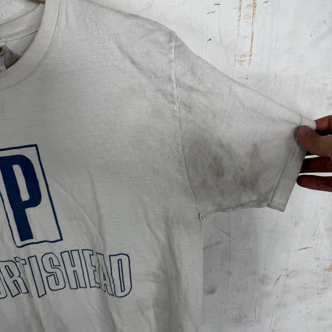 Vintage Blue Logo Print Portishead T-Shirt