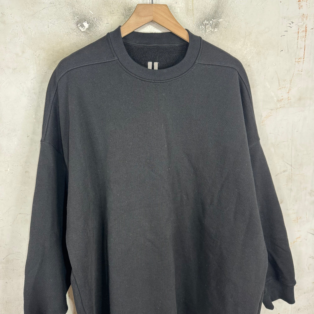 Rick Owens Black Long Heavy Crewneck