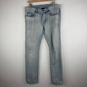 Saint Laurent Light Wash Repaired D18 Denim Jeans