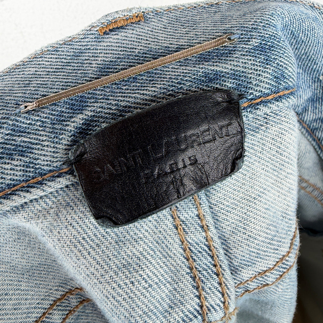 Saint Laurent Light Wash Repaired D18 Denim Jeans