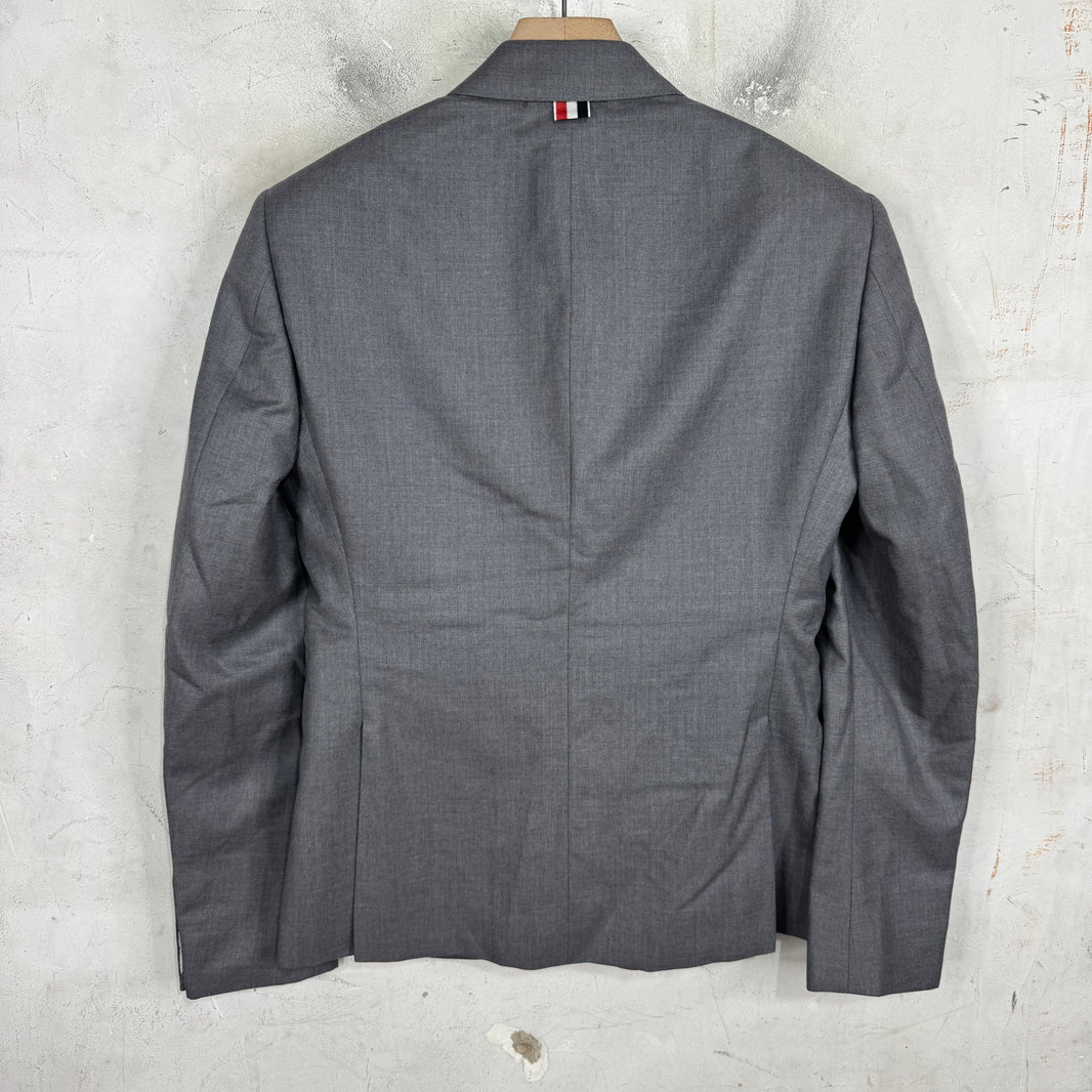 Thom Browne Grey 2-Button Blazer