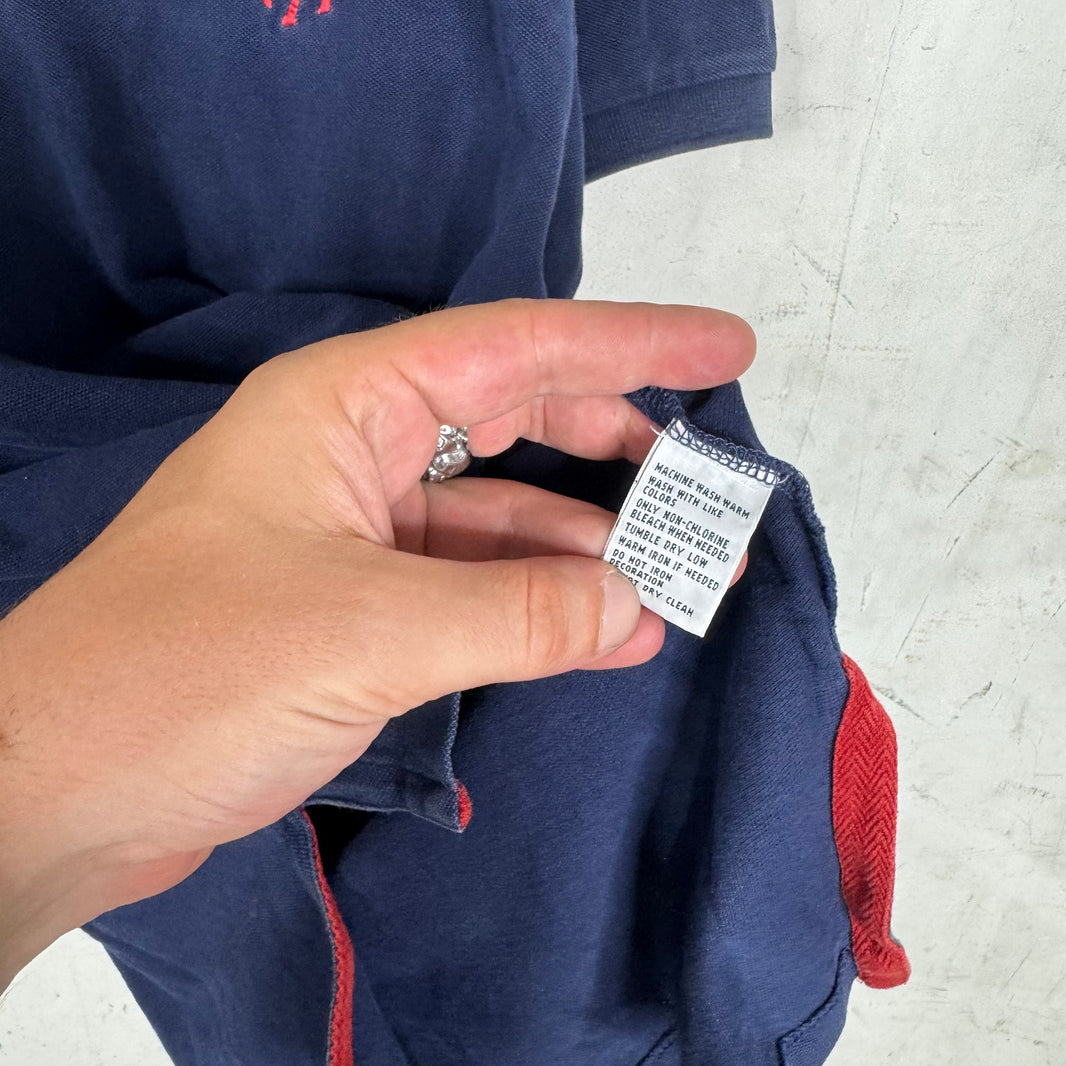 Ralph Lauren Navy Red USA Sleeve Big Pony Polo