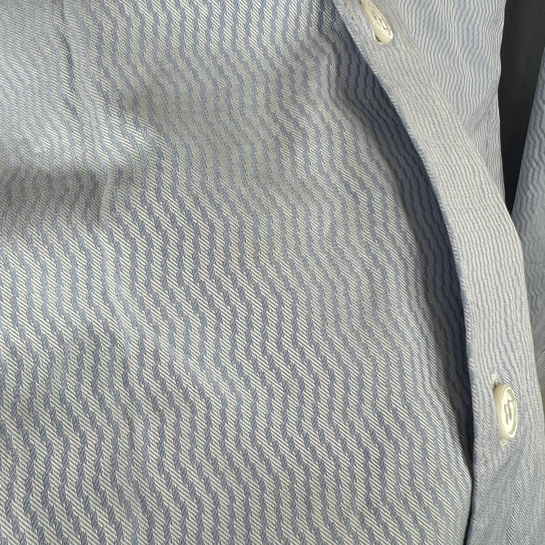 CDG Baby Blue Zigzag Pattern Button Up Shirt