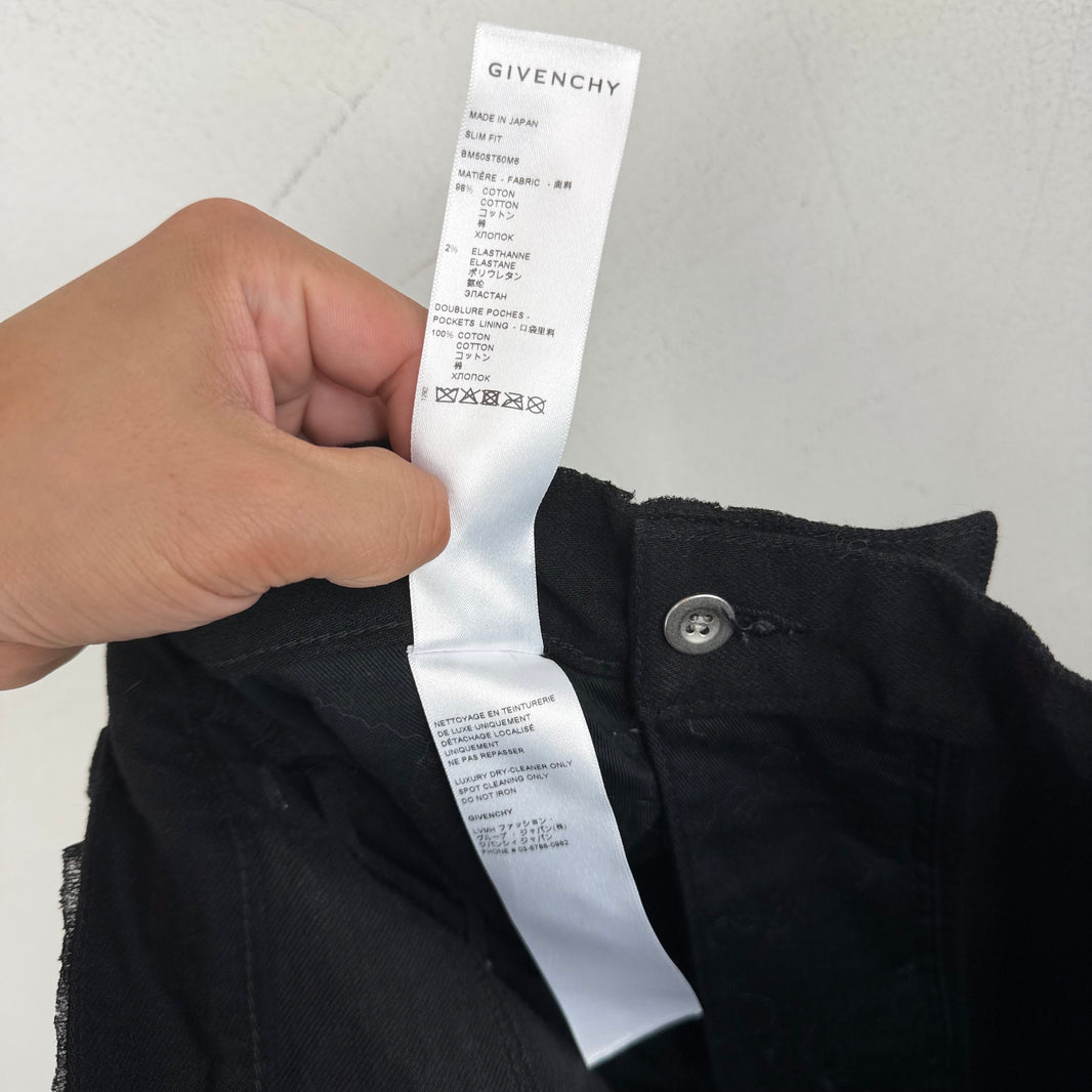 Givenchy Black Cracked Denim Jeans