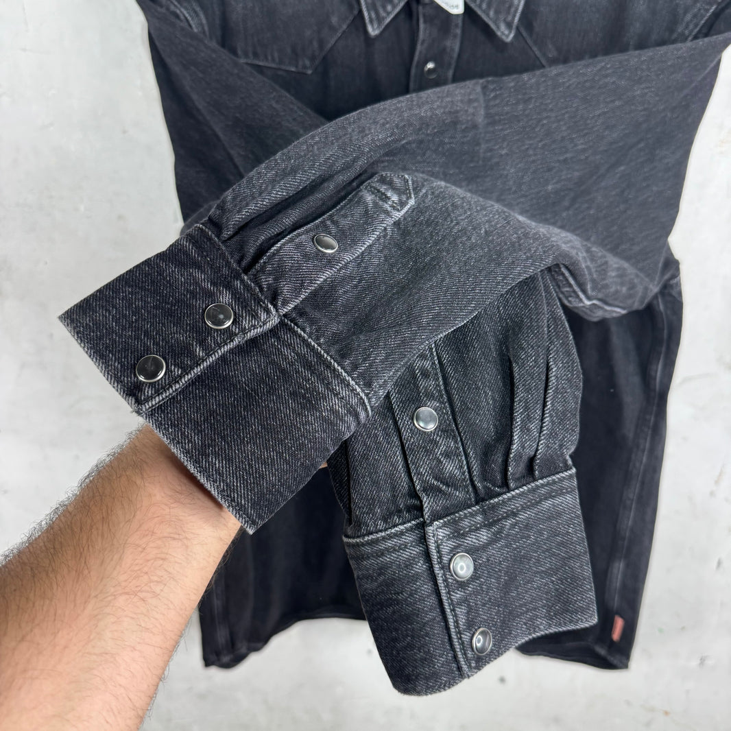 Acne Studios Black Denim Western Snap Overshirt