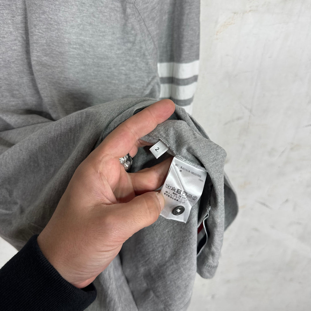 Thom Browne Striped Sleeve Paneled LS T-Shirt