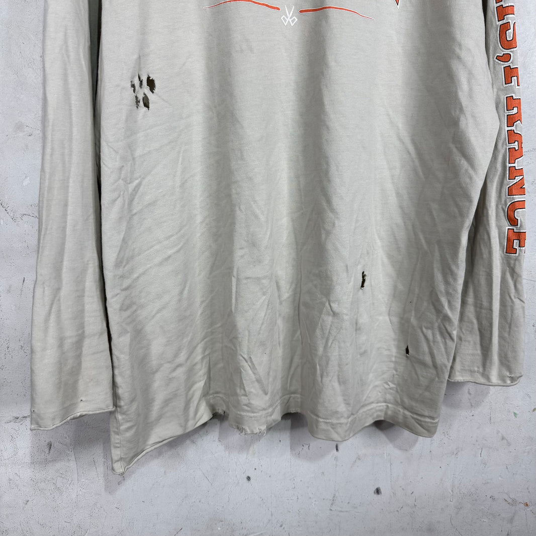Balenciaga Beige Maison Distressed LS T-Shirt
