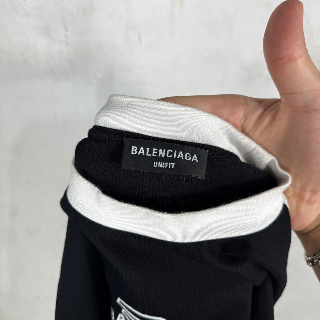 Balenciaga Black/White Sporty B Panelled T-Shirt
