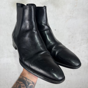 Saint Laurent Black Leather Wyatt Boots