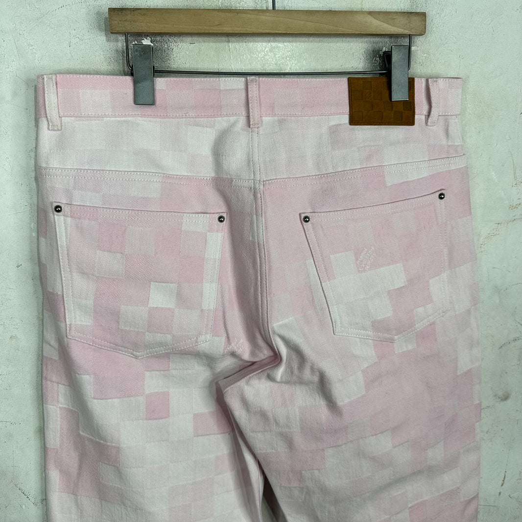 Louis Vuitton Pink Damier Loose Jeans