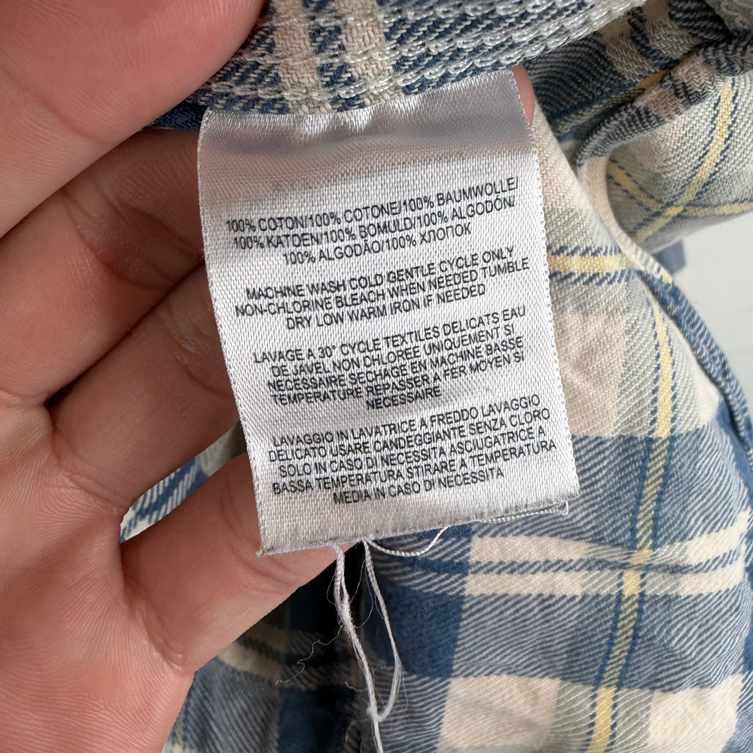 RRL Blue/White Plaid Button Up LS Pocket Shirt