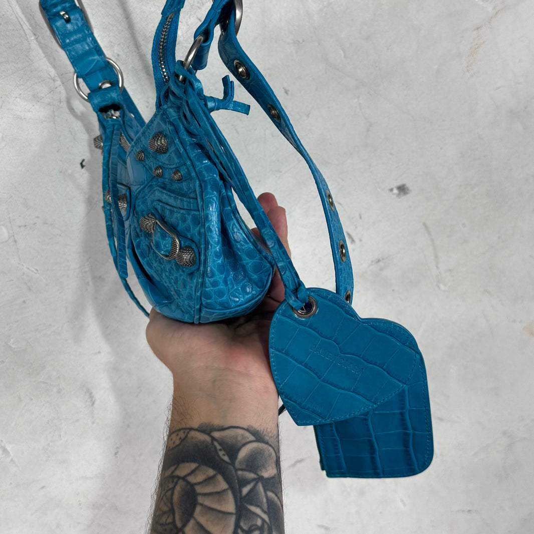Balenciaga Embossed Croc Cagole Bag