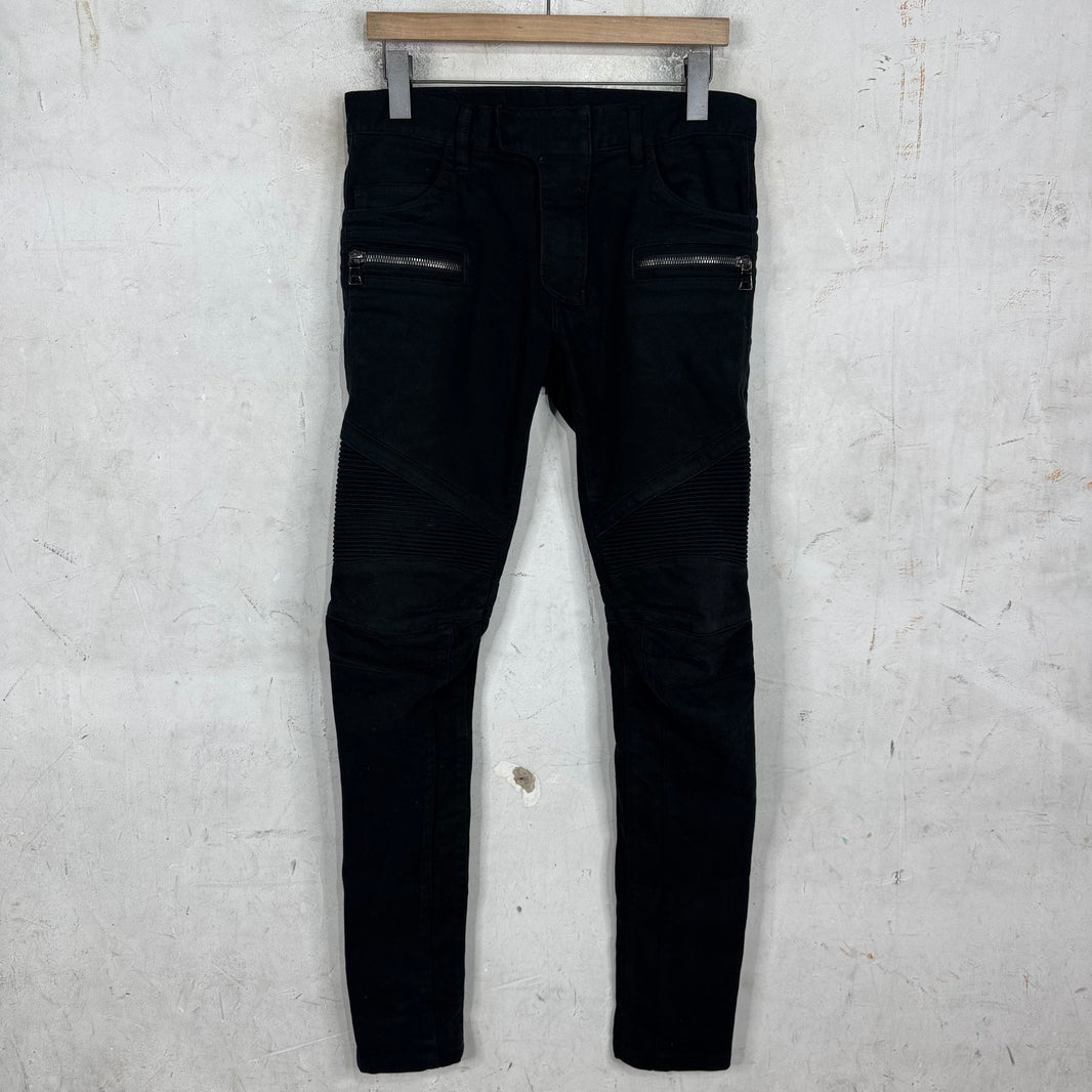 Balmain Black Biker Jeans