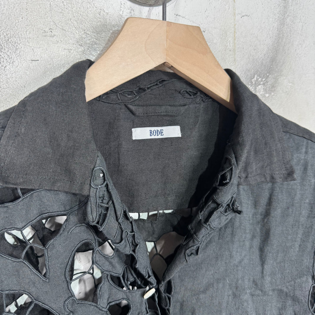 Bode Canvas Black Laced Shirt