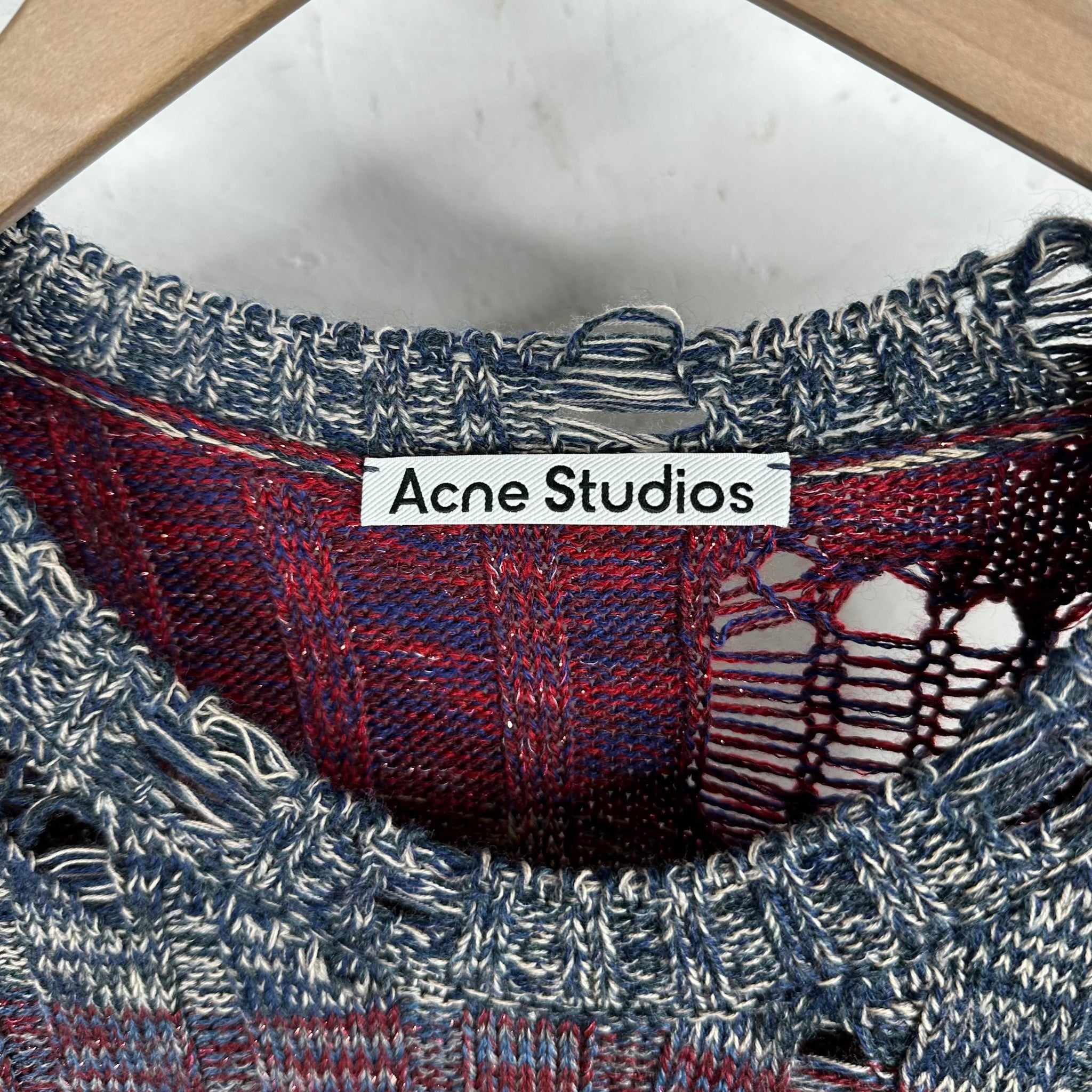 Acne Studios Distressed Knit Glitter Sweater