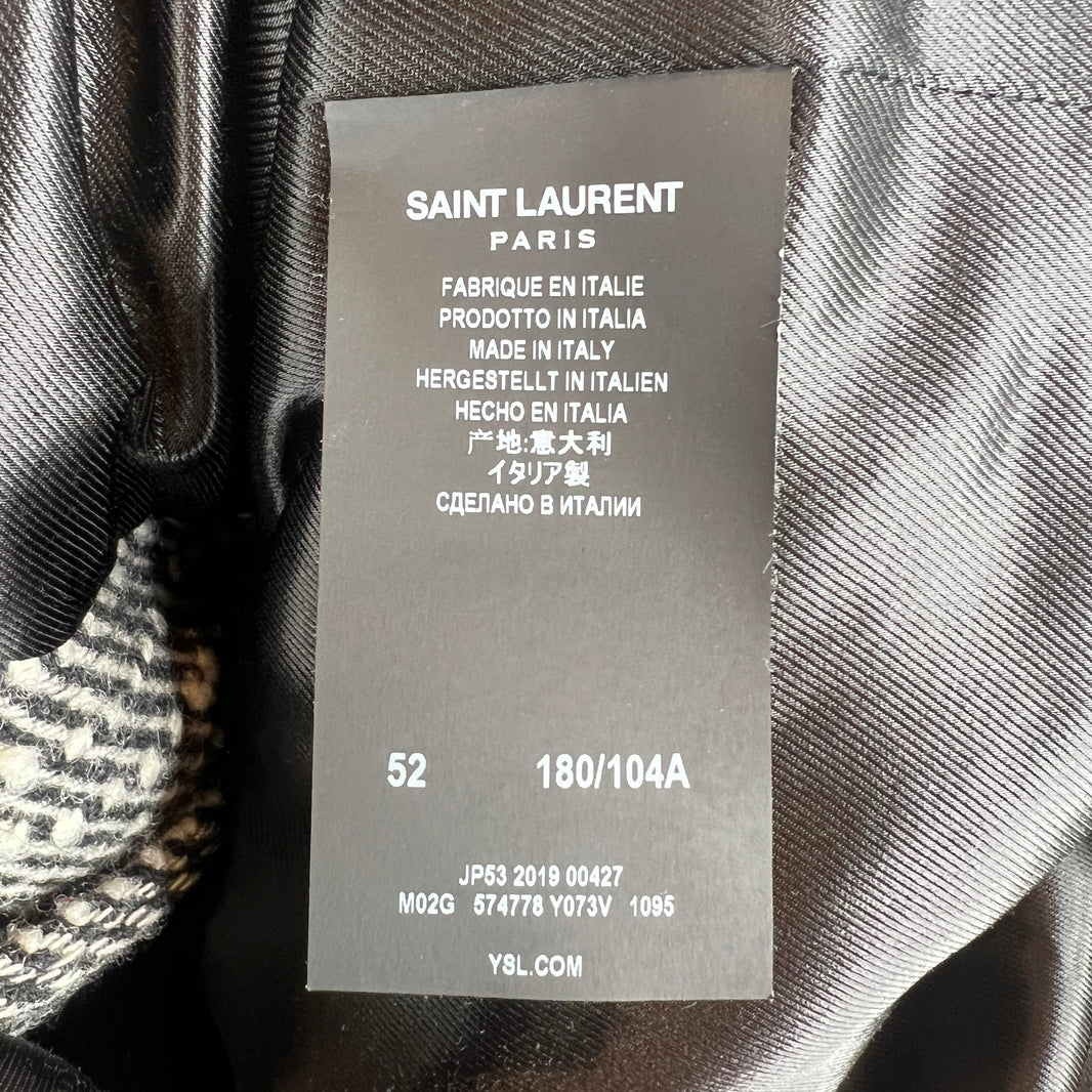 Saint Laurent Patterned Wool Trench Coat