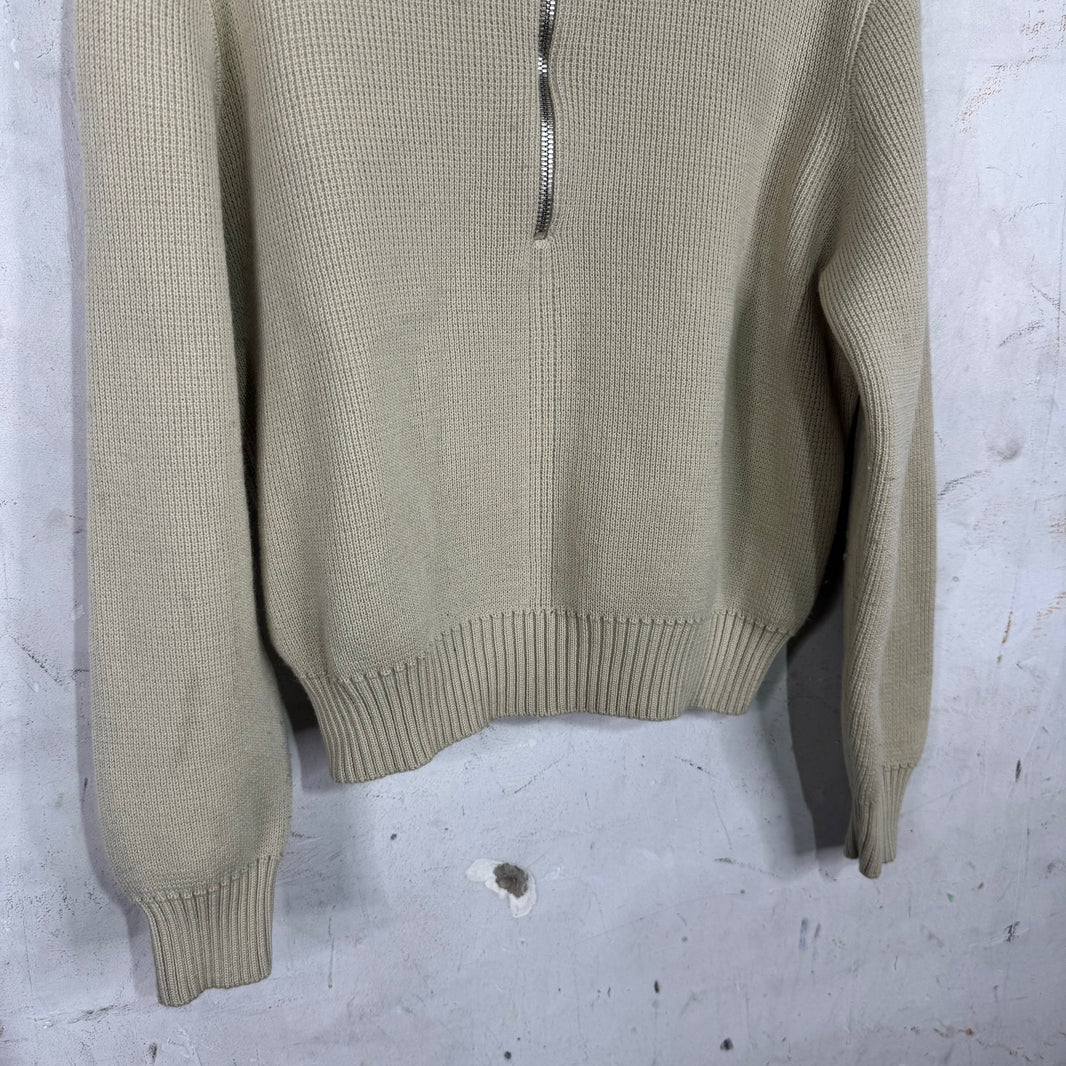 Bottega Veneta Beige Wool Quarter Zip