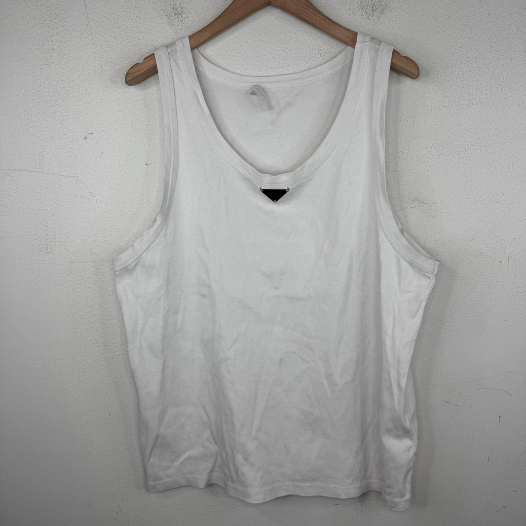 Prada White Badge Tank Top