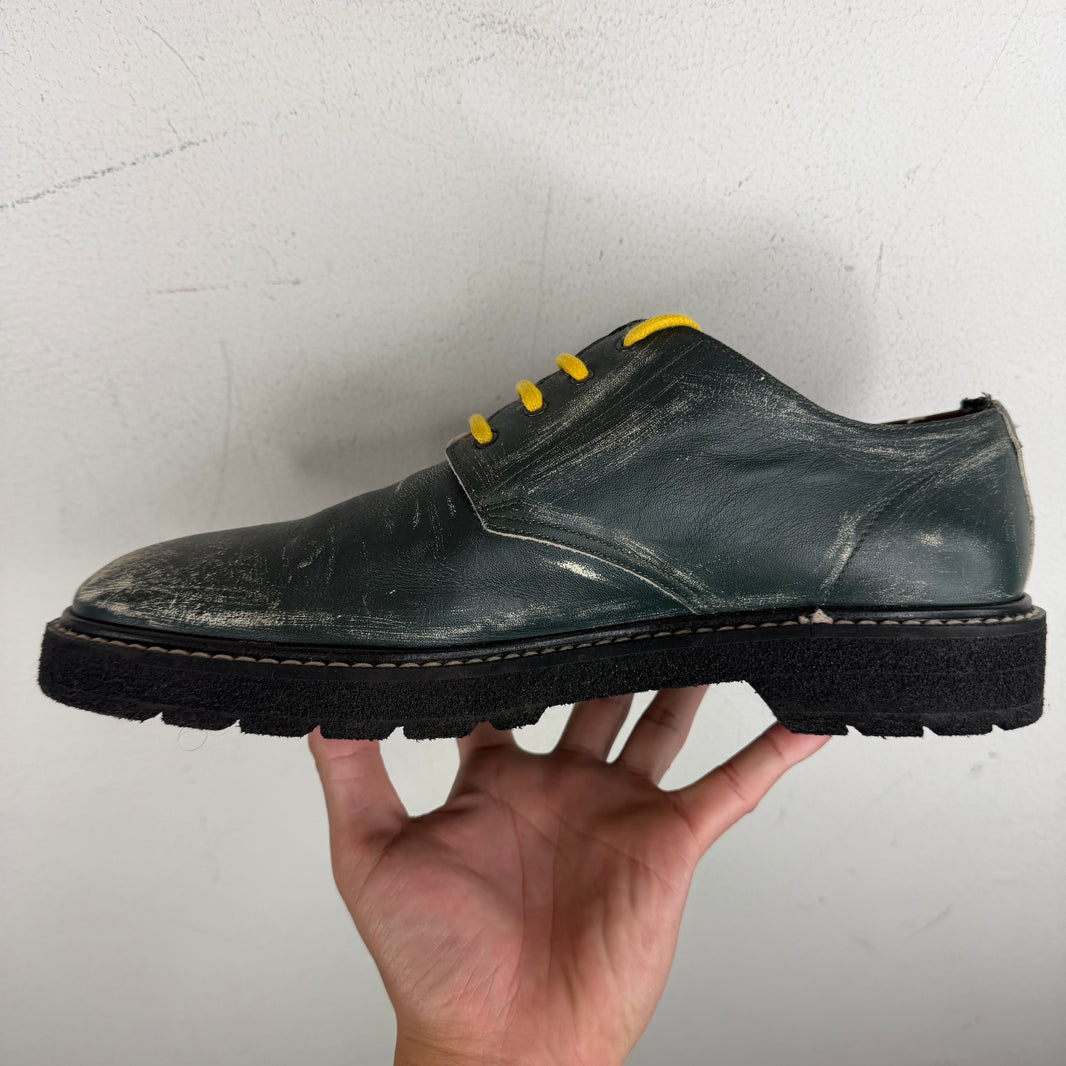 Maison Margiela Green Painted Derbies