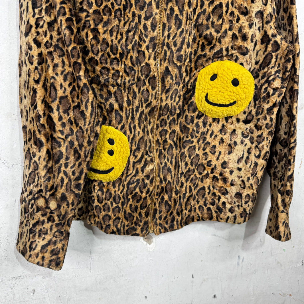 CPFM Leopard Smiley Zip Up Fleece