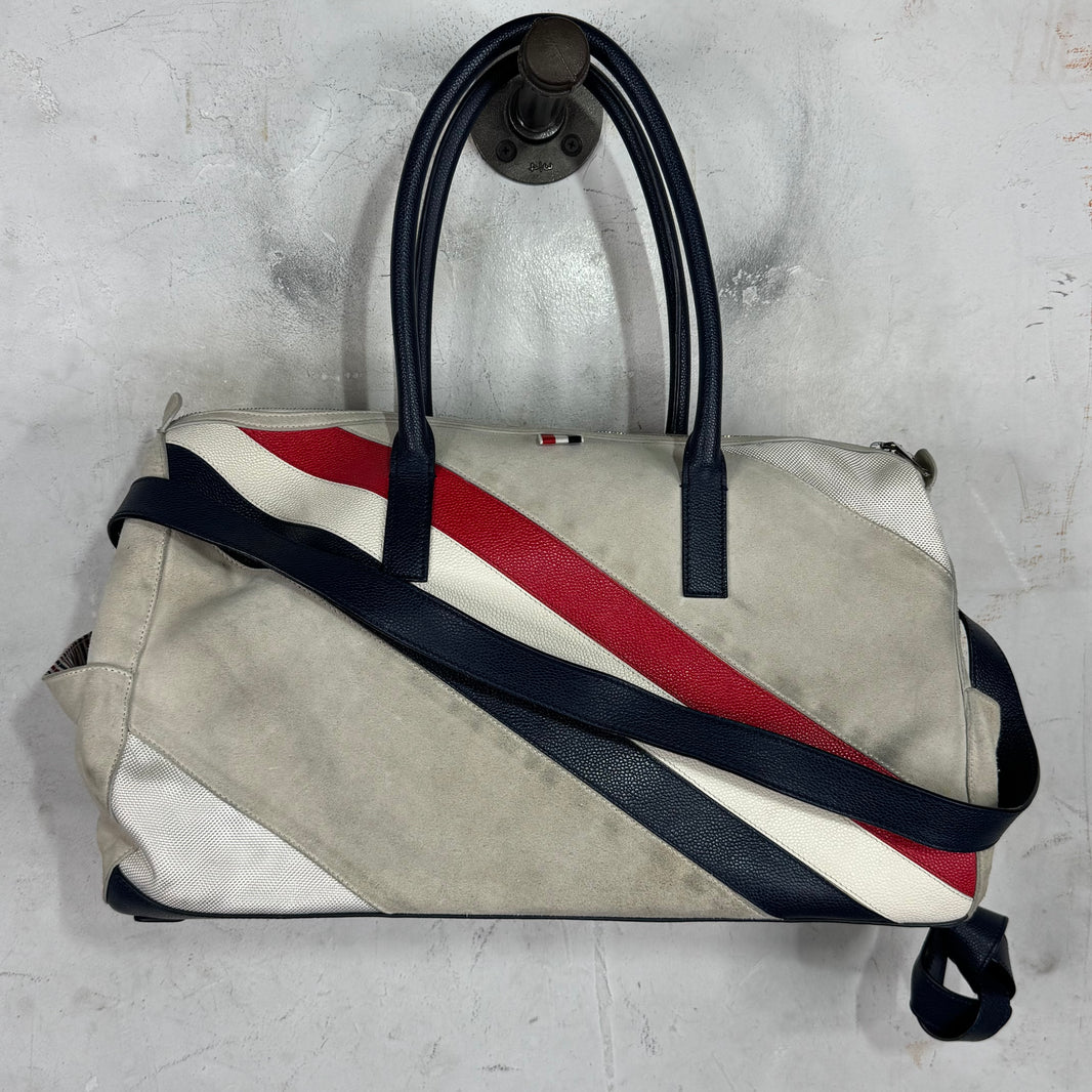 Thom Browne Suede Stripped Duffle Bag