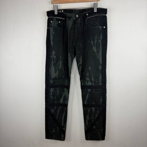 Dries Van Noten Green Bleach Belted Jeans