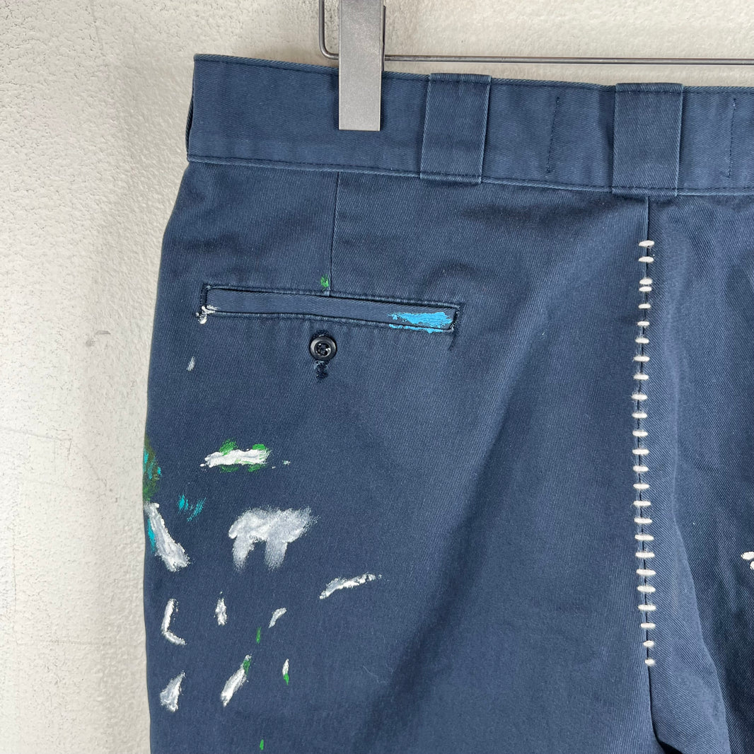 Paly Navy Paint Splatter Junkie Shorts