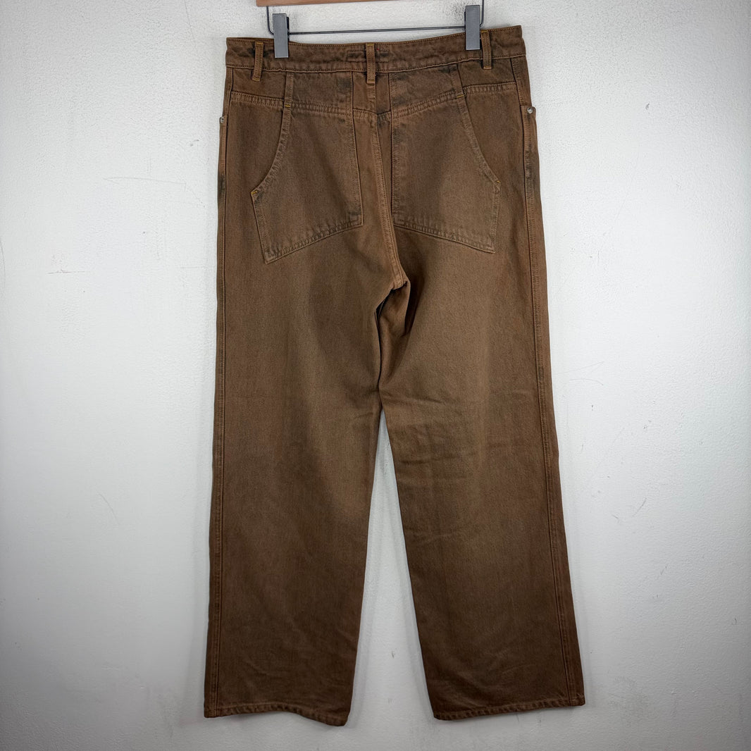 Eckhaus Latta Brown Baggy Square Print Jeans