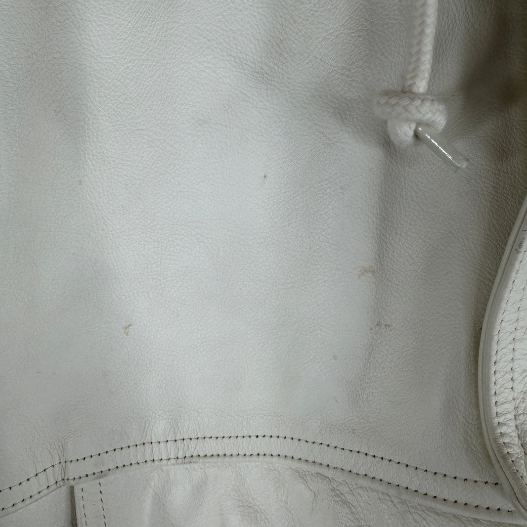 Supreme Nike White Leather Hooded Anorak