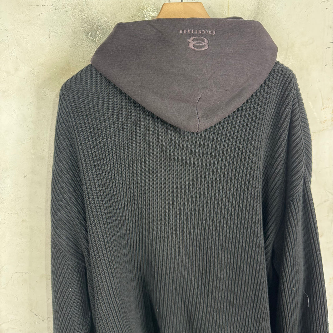 Balenciaga Double Layered Knit Zip Hoodie