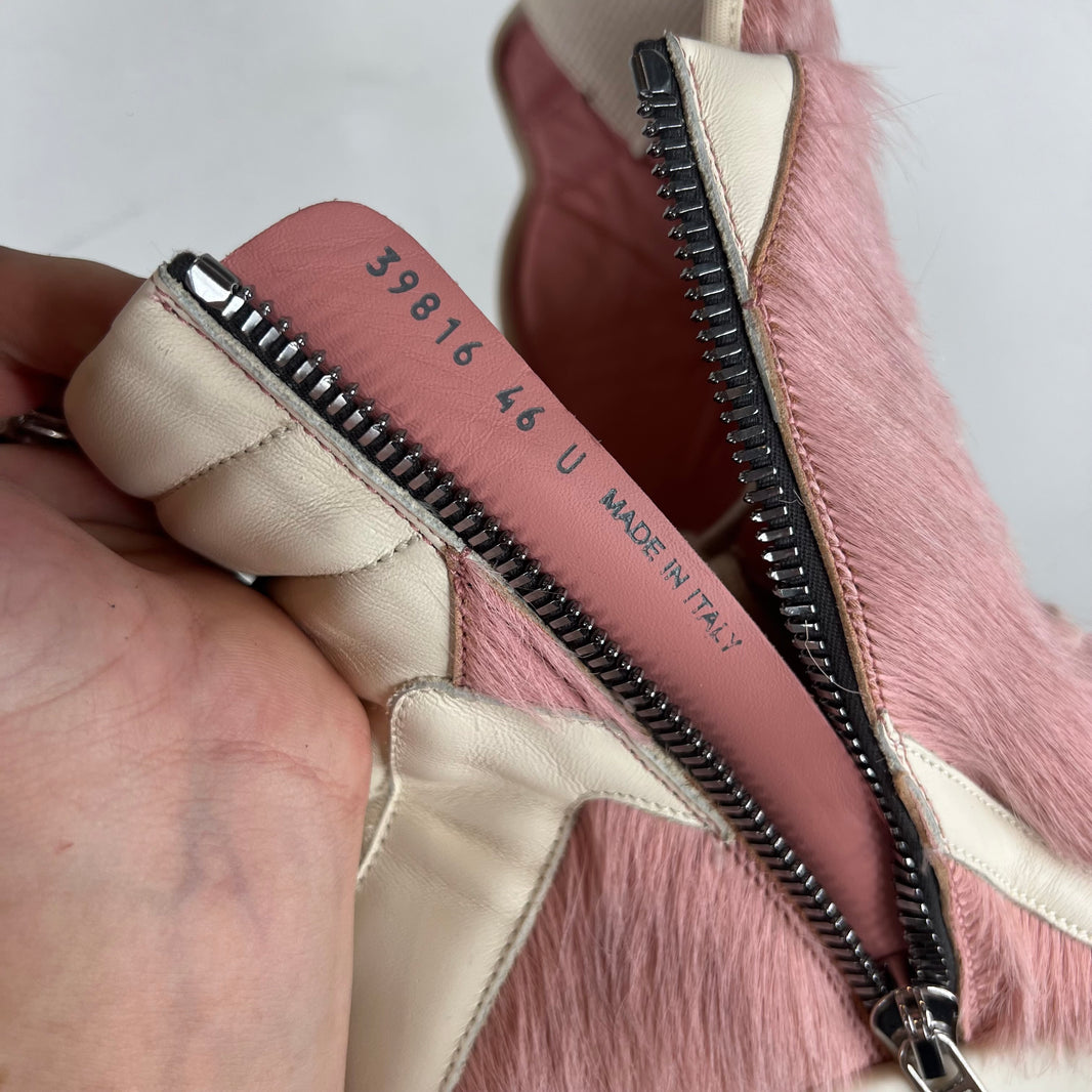 Rick Owens Pink Pony Hair Geobaskets
