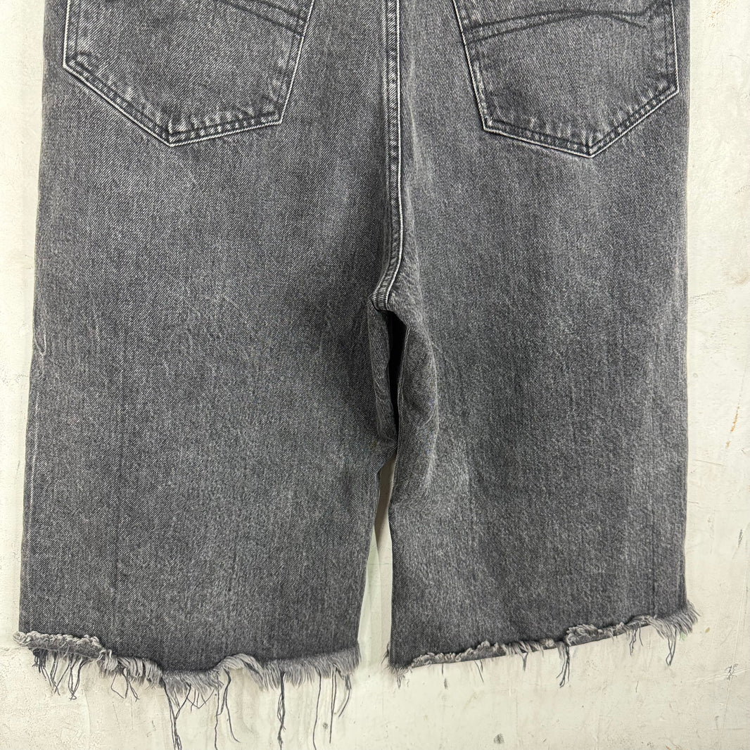 Balenciaga Unifit Washed Black Jean Shorts