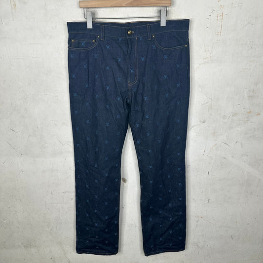Louis Vuitton Dark Wash Monogram Blue Jeans