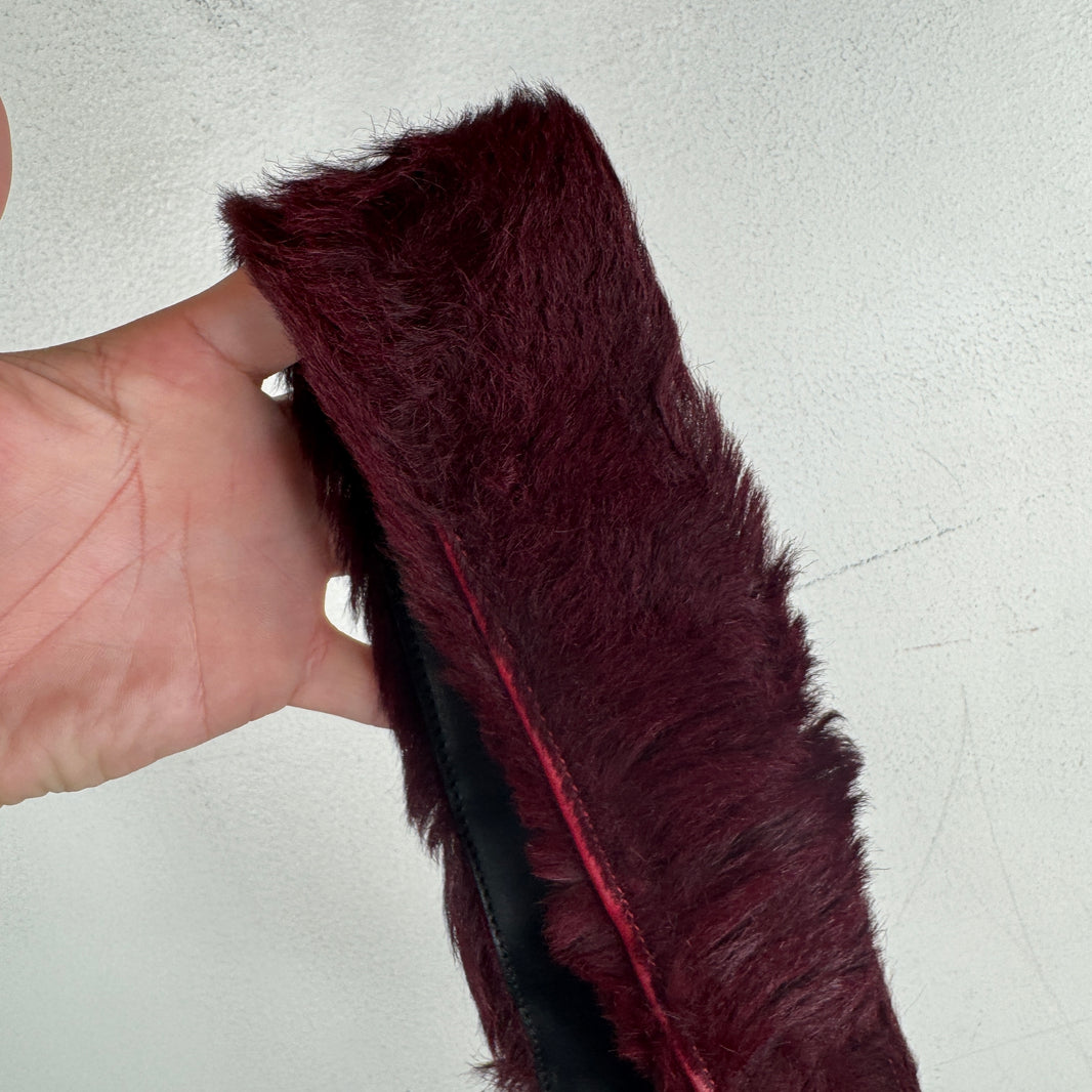 Prada Maroon Fur Belt