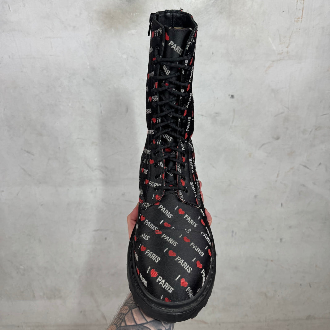 Balenciaga I Love Paris Zip Up Boots