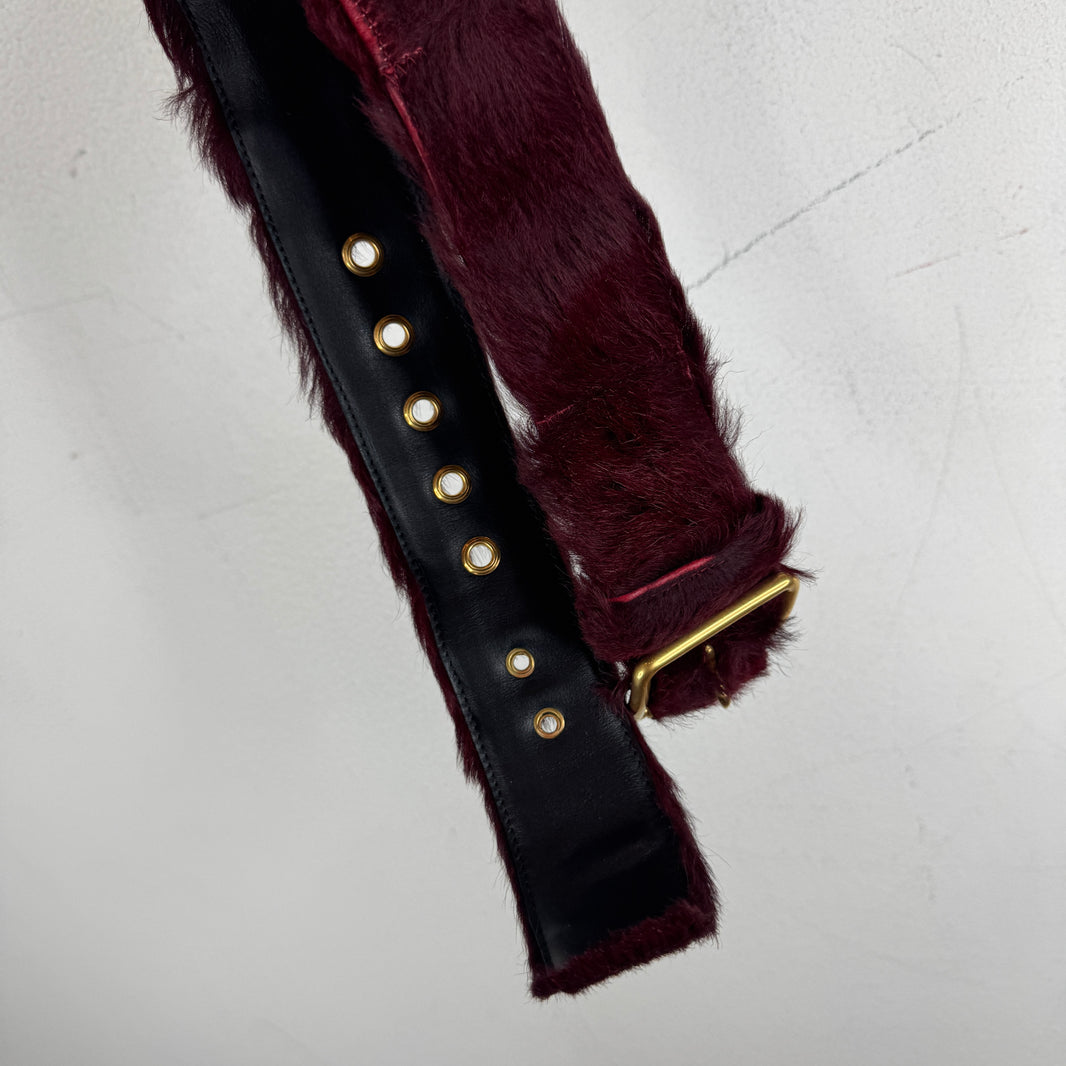 Prada Maroon Fur Belt