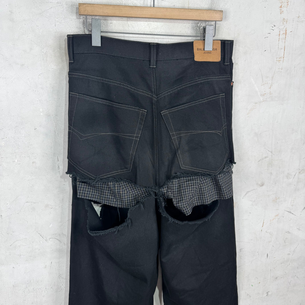 Balenciaga Distressed Boxer Baggy Jeans