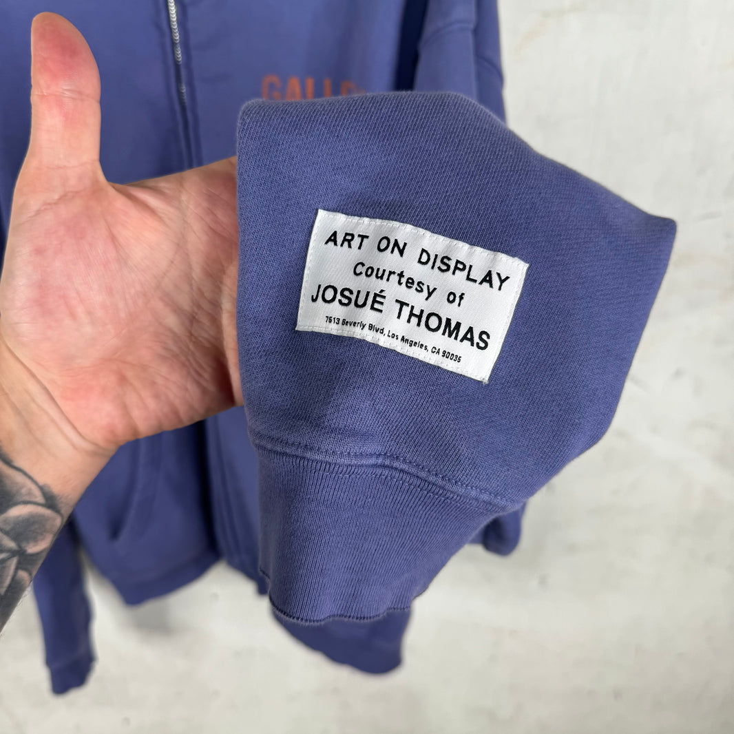 Gallery Dept Purple Zip Logo Hoodie