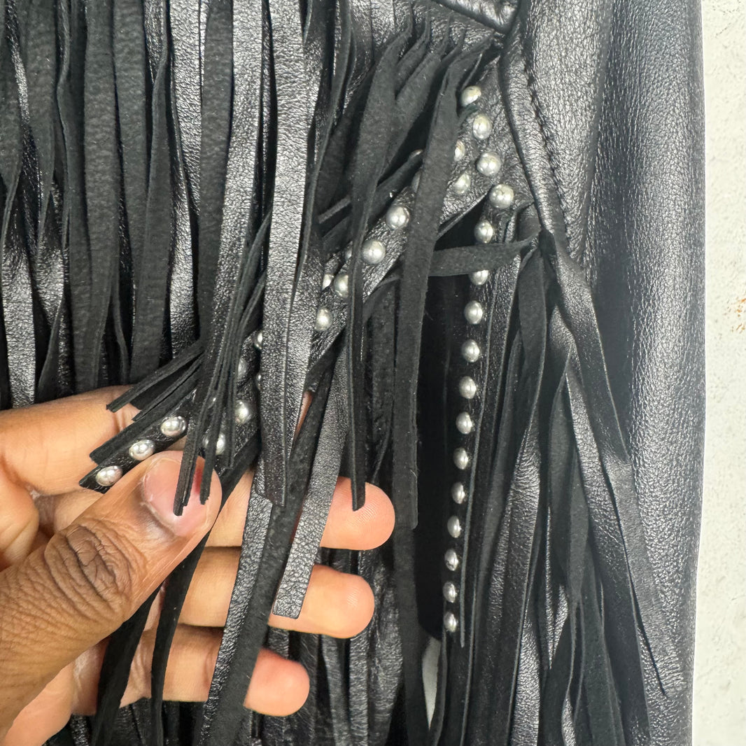 Saint Laurent Fringe Leather Perfecto Jacket
