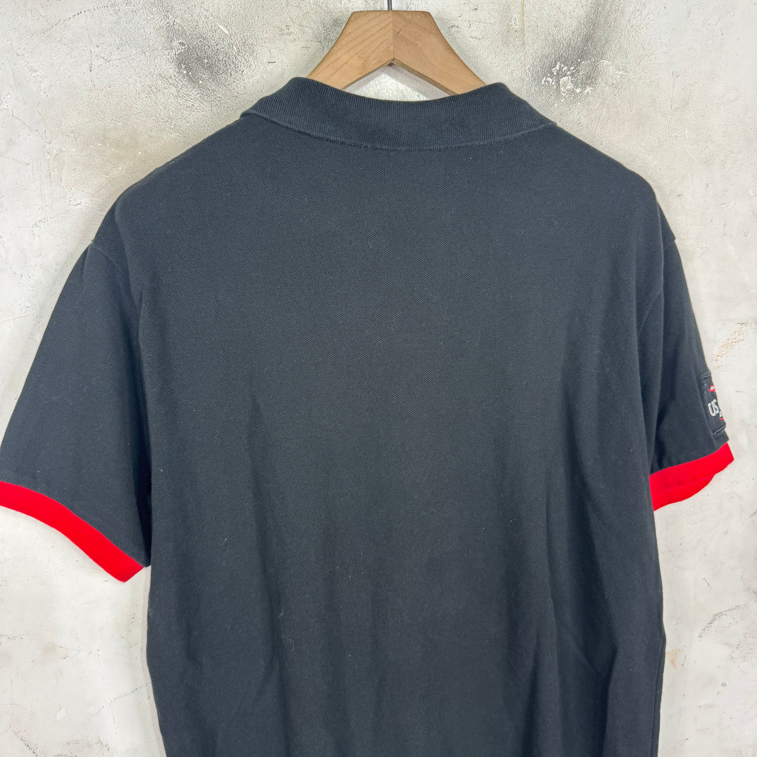 Ralph Lauren Black Red V Cut Pony Polo