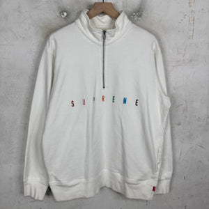 Supreme Rainbow Logo 1/4 Zip Sweatshirt