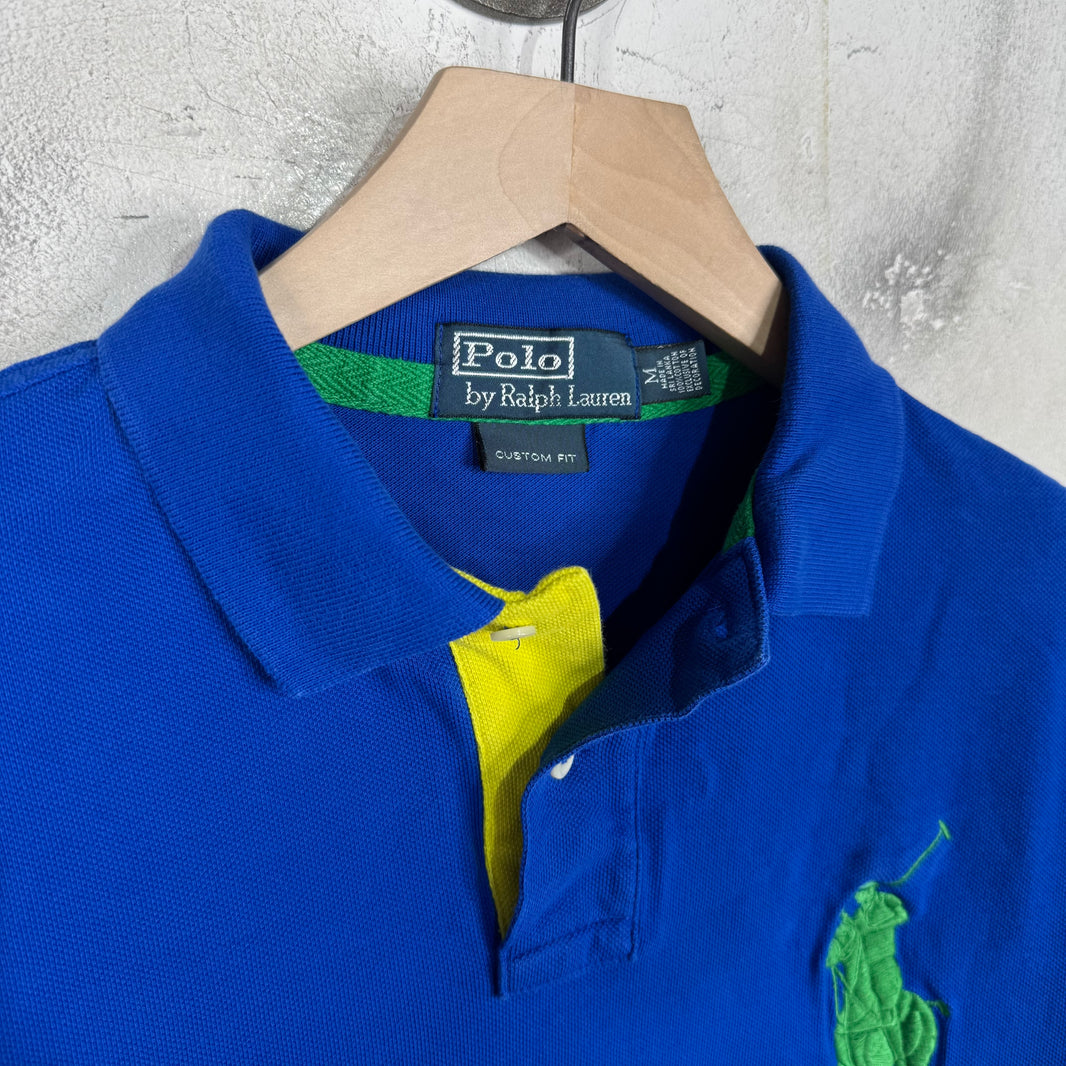 Ralph Lauren Blue Green Big Pony Orange #3 Polo